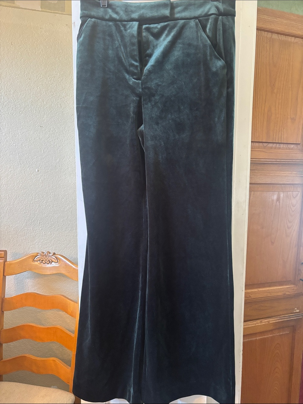Express Dark Teal Velvet Boot Cut Pants